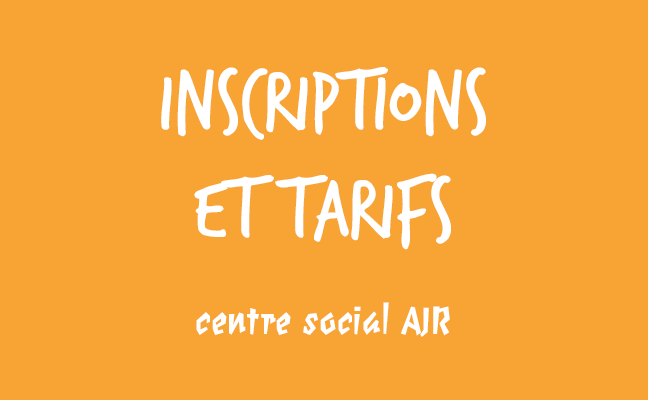 inscription et tarifs AJR