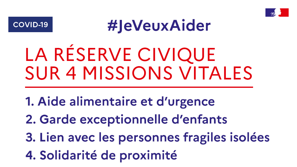 Lancement de la plateforme jeveuxaider.gouv.fr – Réserve civique COVID-19