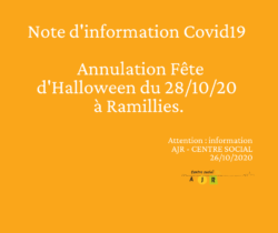 Annulation fête Halloween Covid19