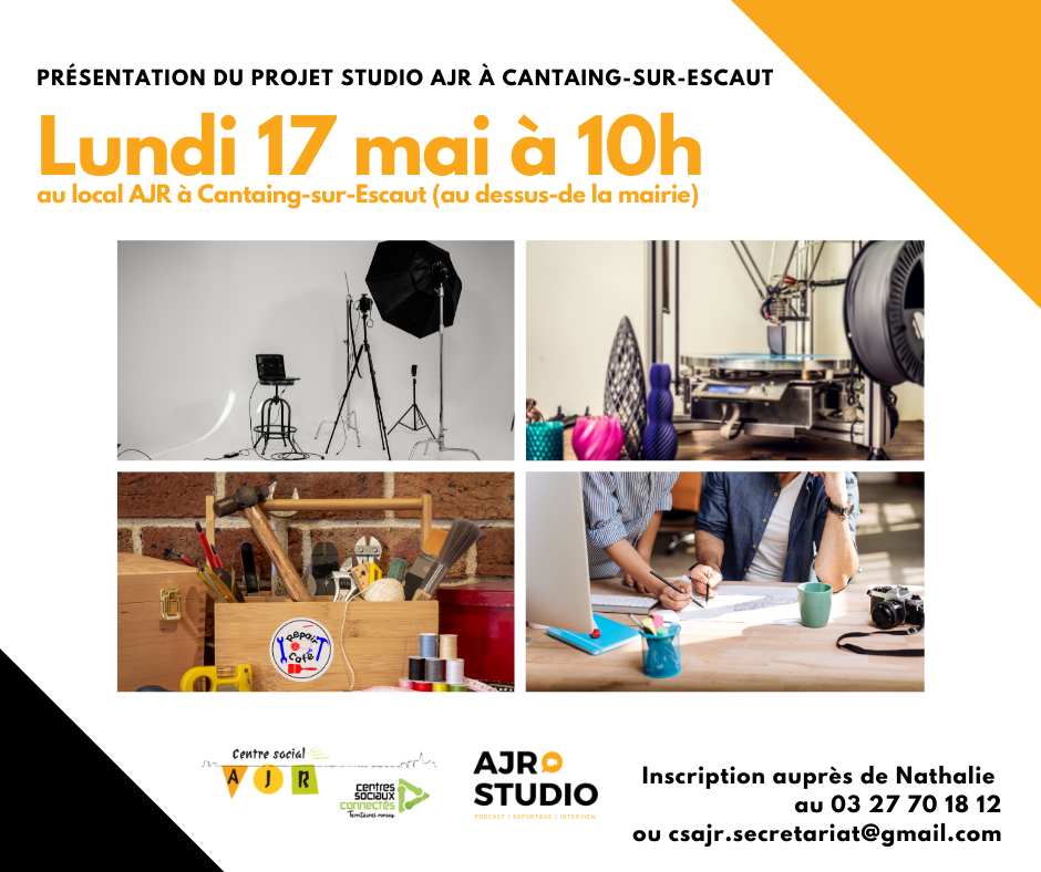 Le Studio : un lieu d'animation et de création orienté numérique, Imprimante 3D, création et réparation objets, création graphique, studio vidéo...