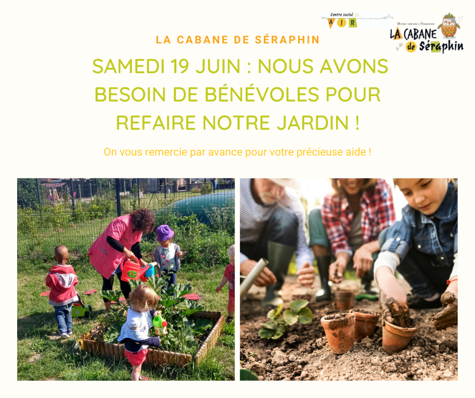 Jardinage à la micro crèche : bénévoles