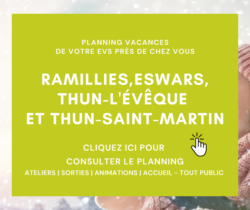 PLANNING DES VACANCES AJR EVS Ramillies,Eswars, thun-l'évêque et thun-saint-martin 