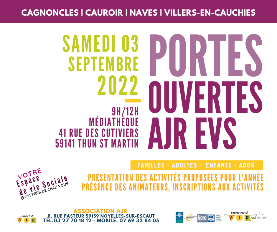 association ajr portes ouvertes evs et centre social 2022