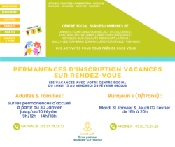 Permanences d'inscription vacances