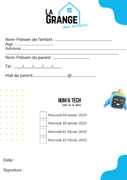 Planning la grange aux enfants