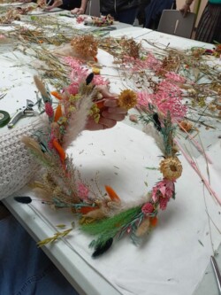 couronne de fleur séchées