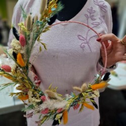 couronne de fleur séchées
