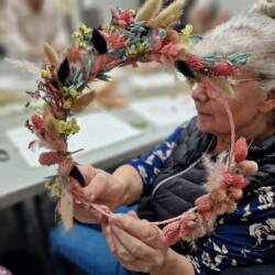 couronne de fleur séchées