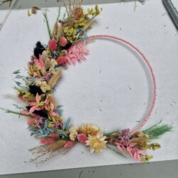 couronne de fleur séchées